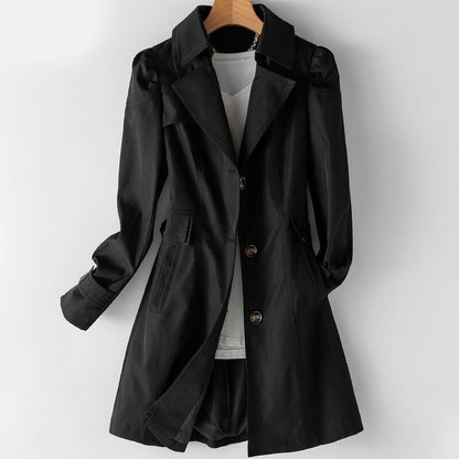 Elegant trench button closure coat for women | Isla -2