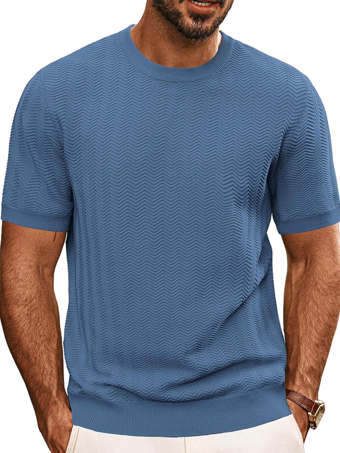 Round neck shirt for men -2