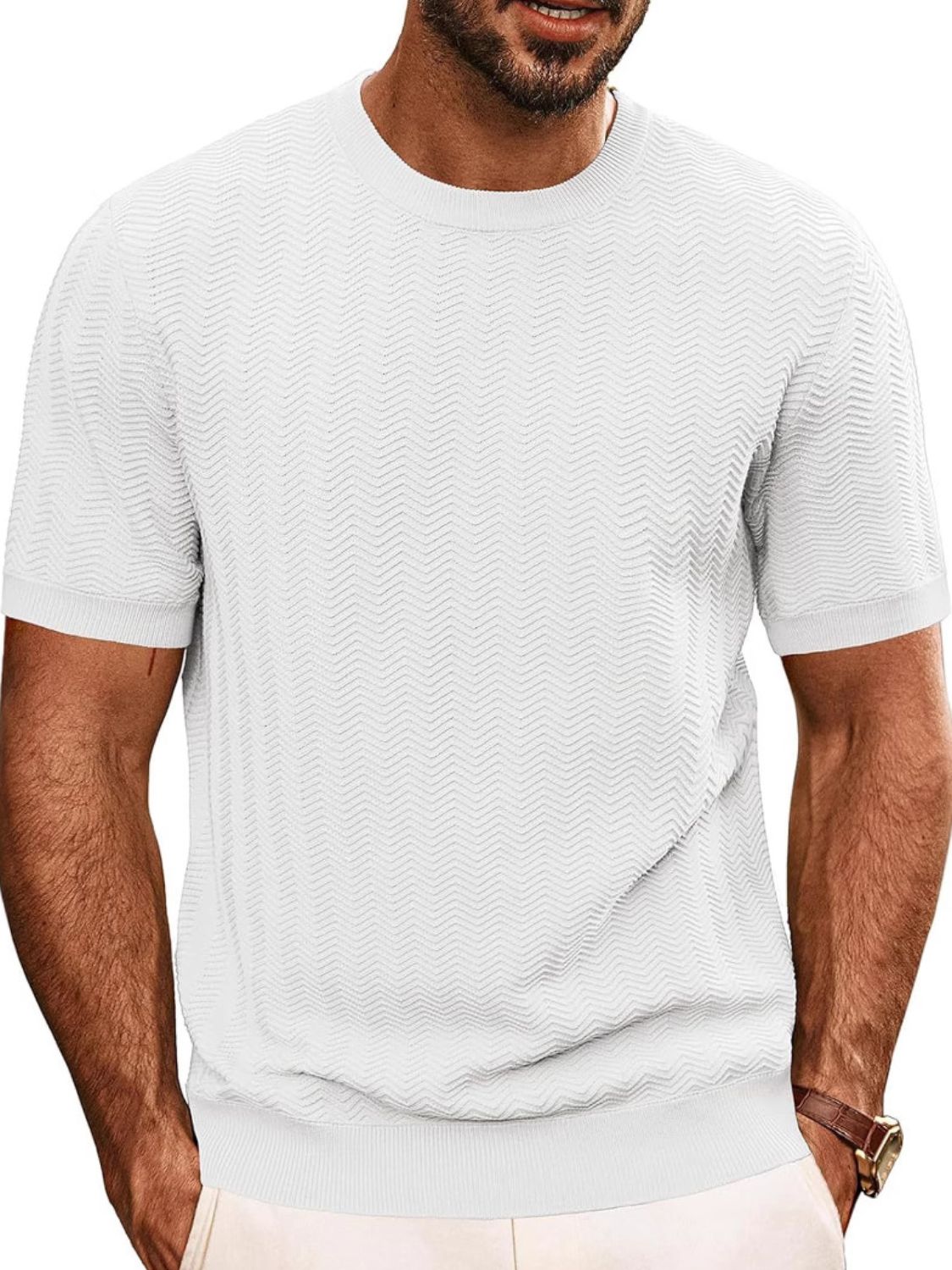 Round neck shirt for men -4