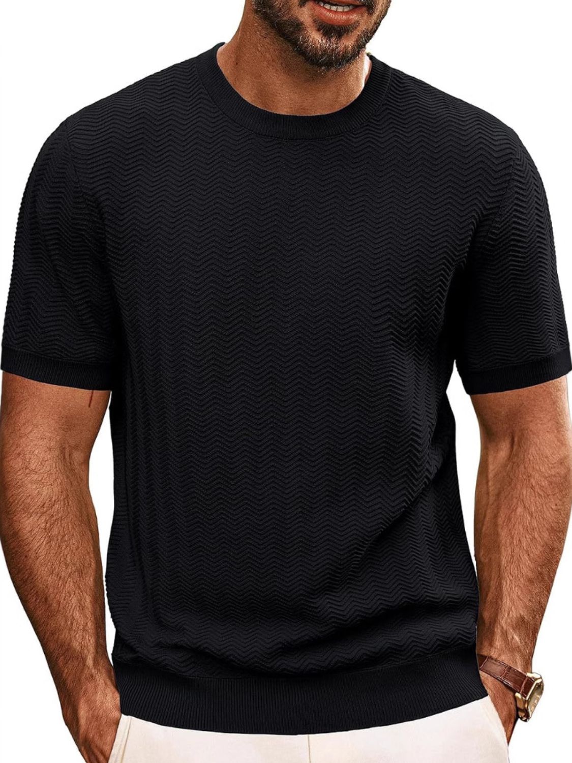 Round neck shirt for men -6