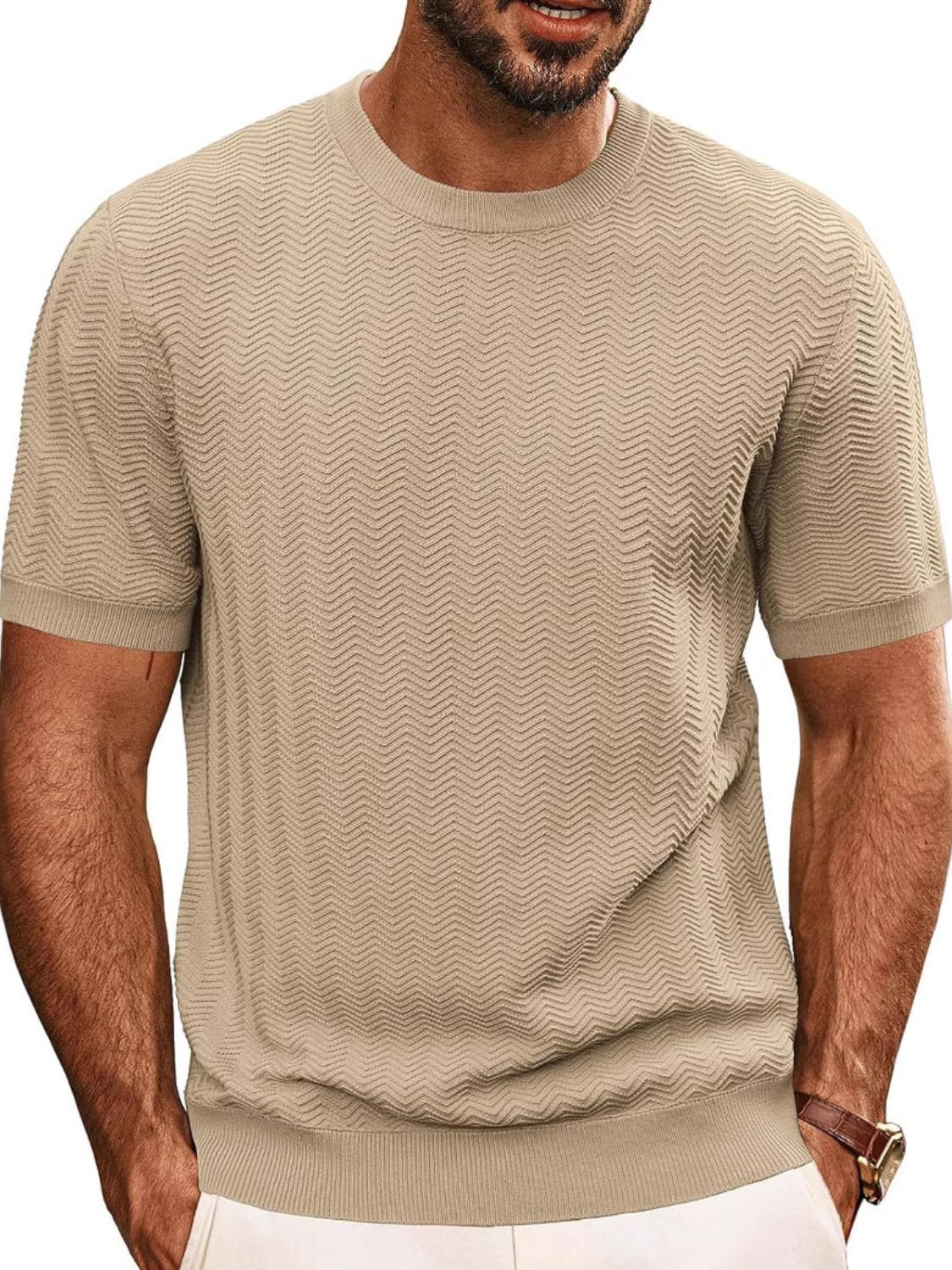 Round neck shirt for men -8