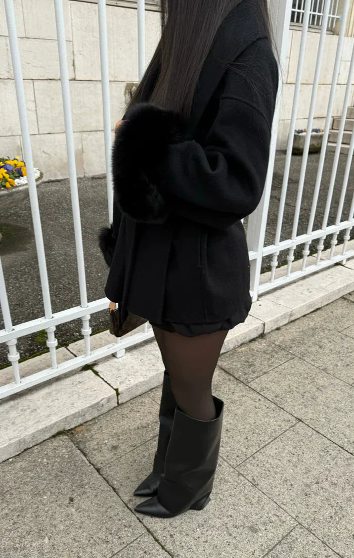 Elegant luxury coat for women | Cuffs Removables -6
