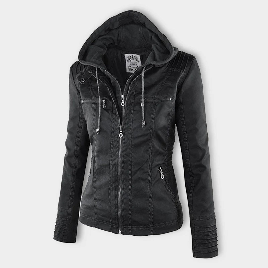 Cosy soft cardigan for women | Leather elegant -4