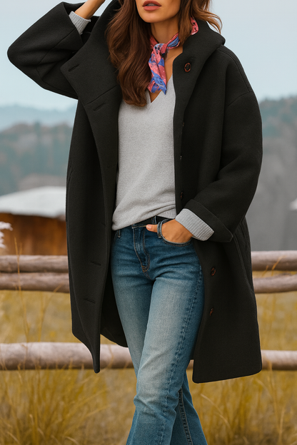 Casual elegant coat for women | Mid-thigh -5