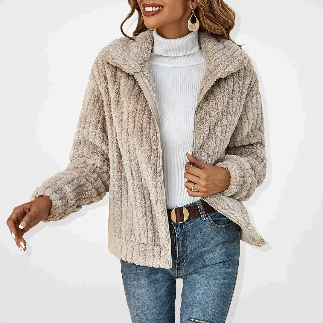 Plush casual cardigan for women | Nyla -1