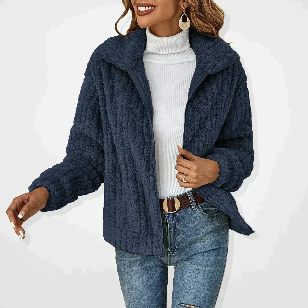 Plush casual cardigan for women | Nyla -2
