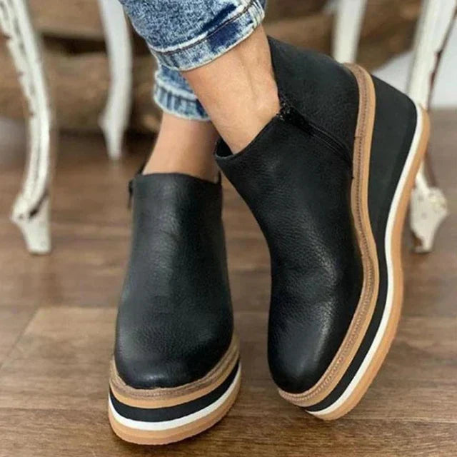 Ankle elegant heeled boots for women | Laura -3