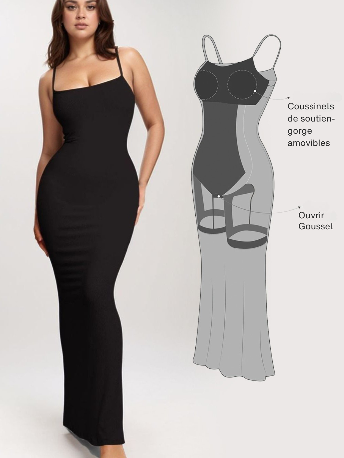 Maxi sleeveless basic bae effect dress for women -1