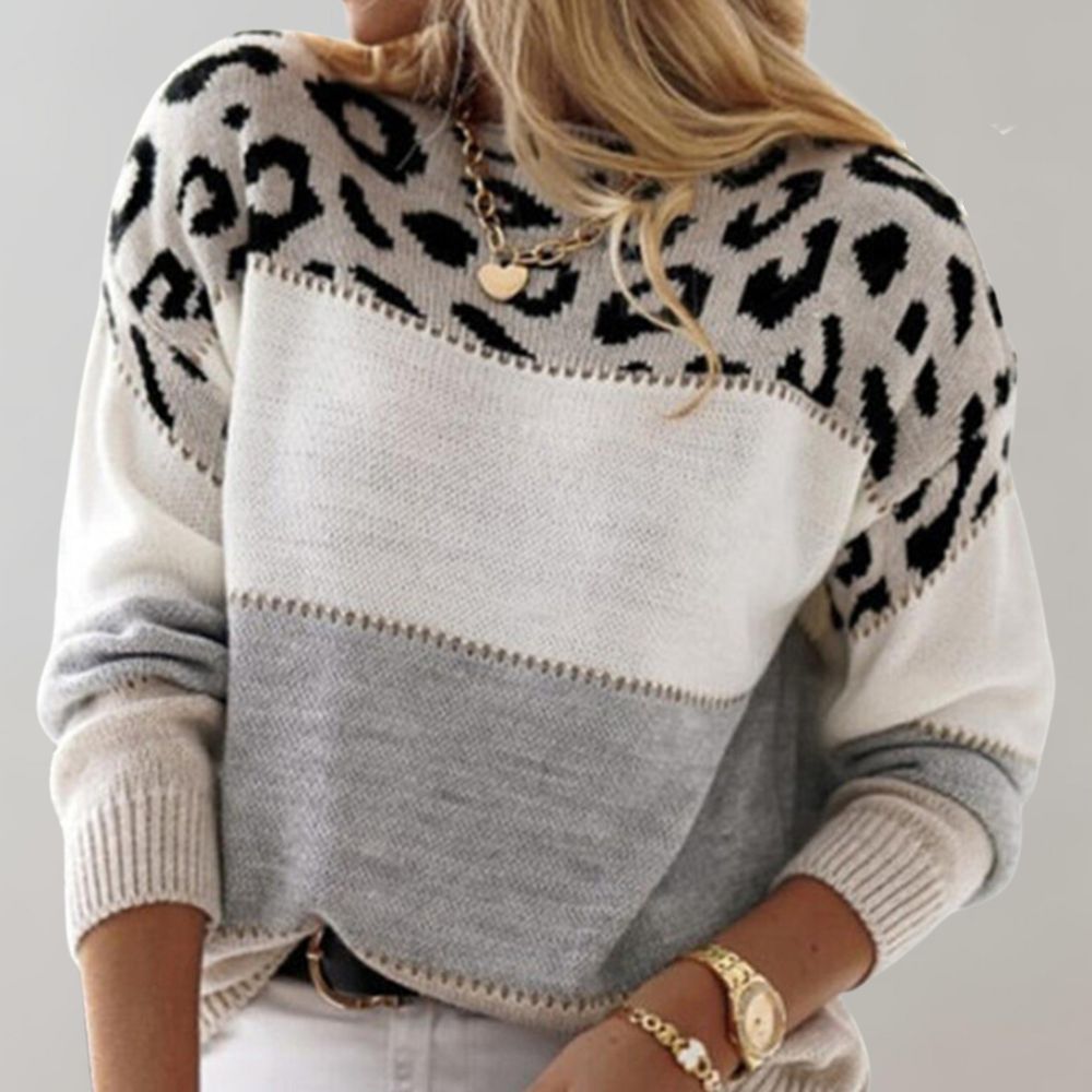 Leopard elegant sweater for women -5