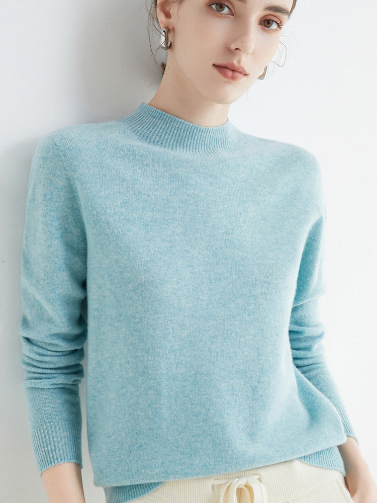 Turtleneck elegant cashmere sweater for women | Olenna -8