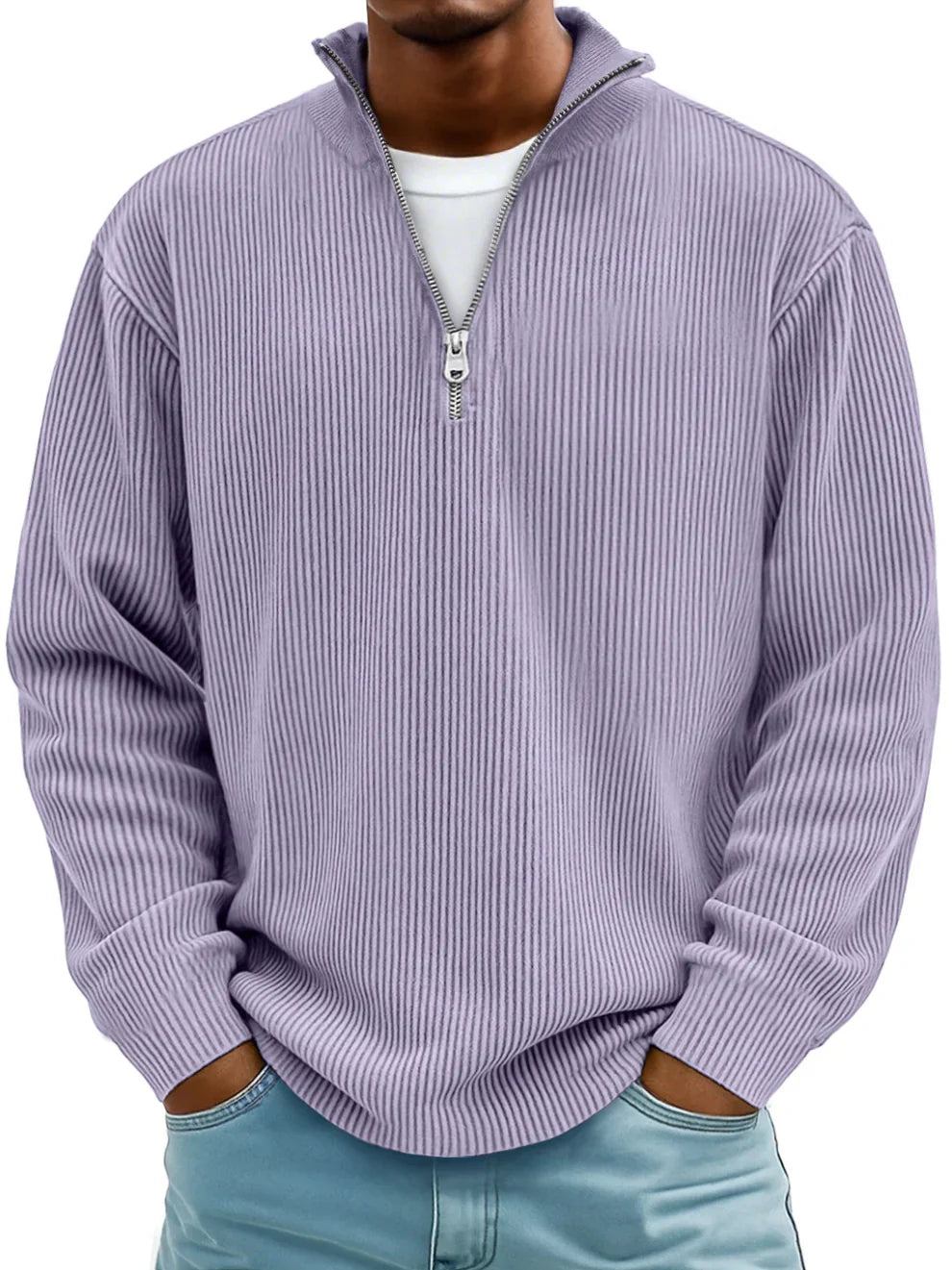 Demi-zip elegant sweater for men | Eldon -3
