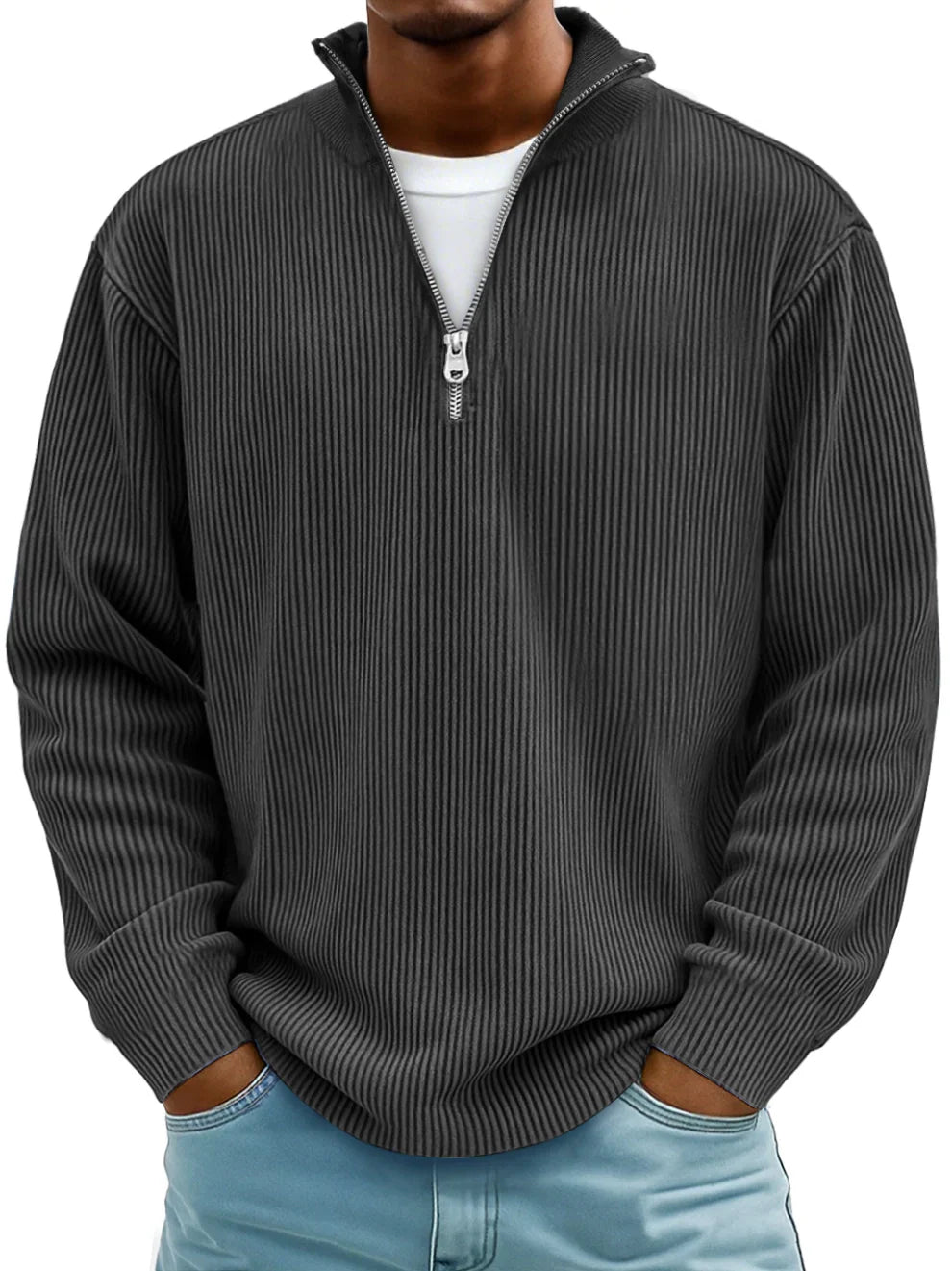 Demi-zip elegant sweater for men | Eldon -4
