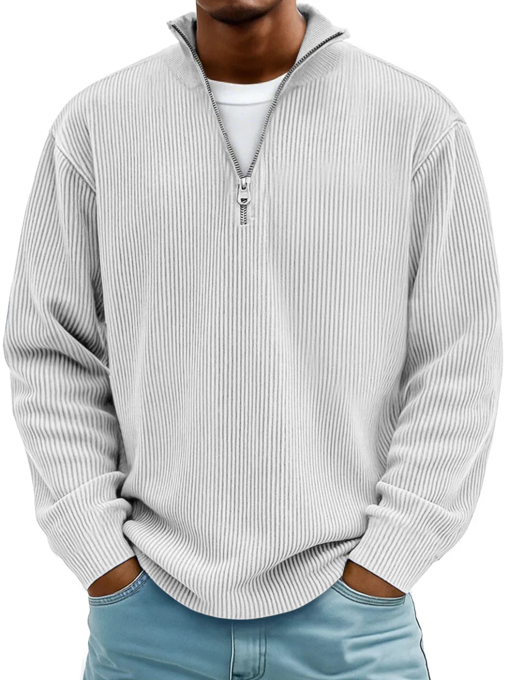 Demi-zip elegant sweater for men | Eldon -5