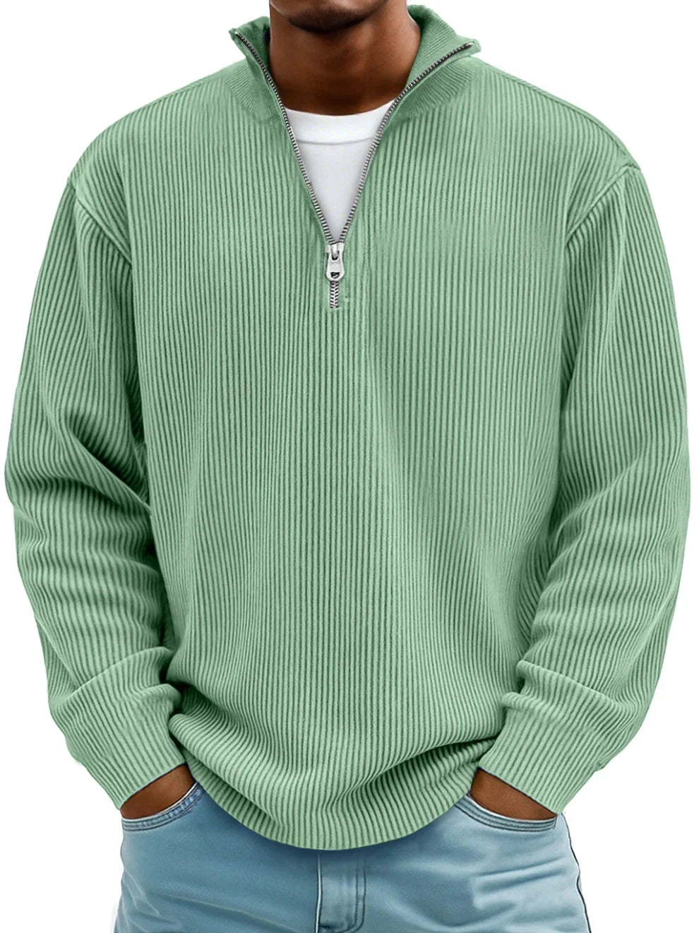Demi-zip elegant sweater for men | Eldon -8