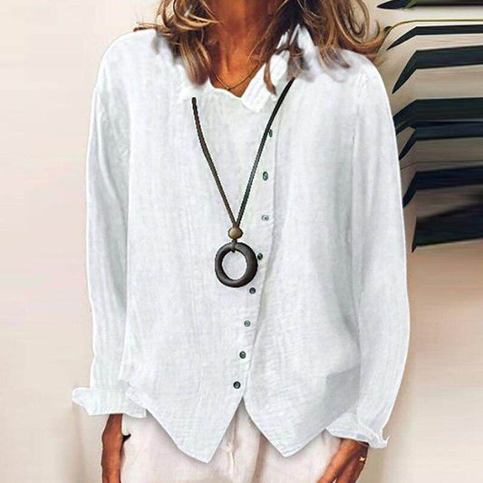 Camisa casual feminina manga comprida blouse for women | Marbella -1