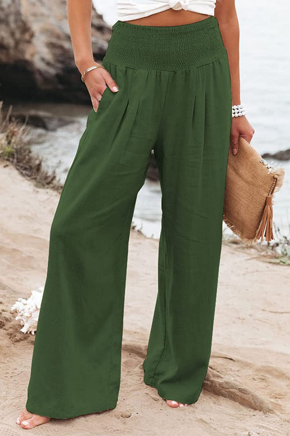 Cotton size smockee trousers for women | Paloma -11
