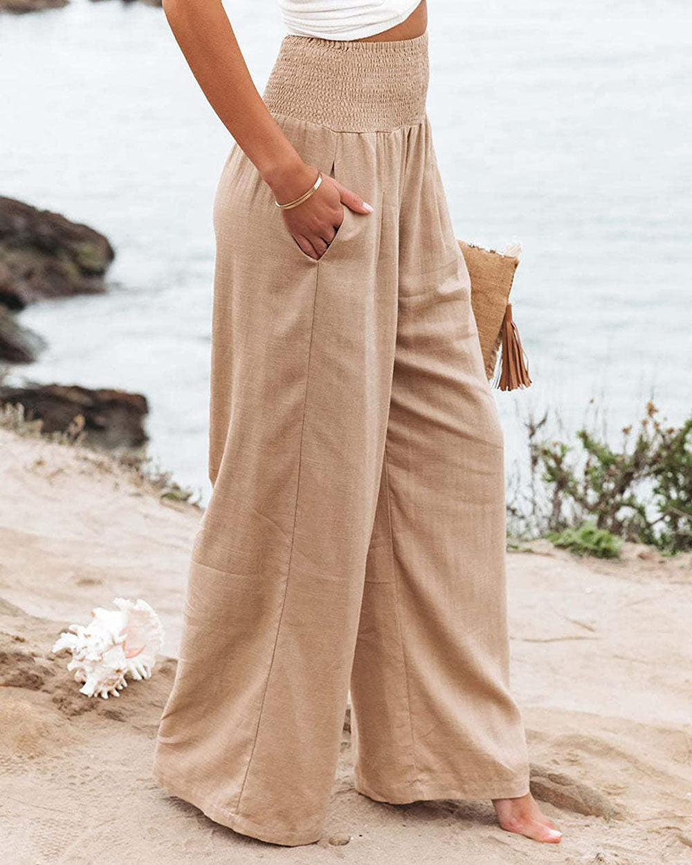 Cotton size smockee trousers for women | Paloma -4