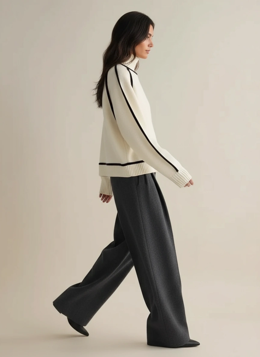 Soft turtleneck sweater for women | Celine essential -10