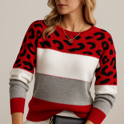 Leopard elegant sweater for women -3