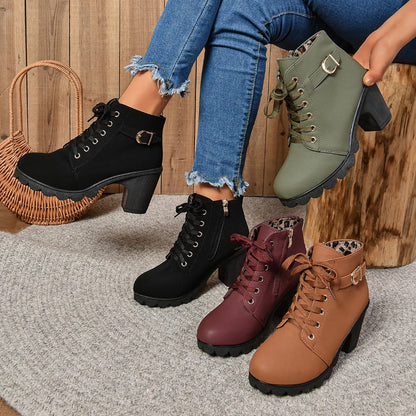 Jasmine heeled ankle bloc boots for women -2