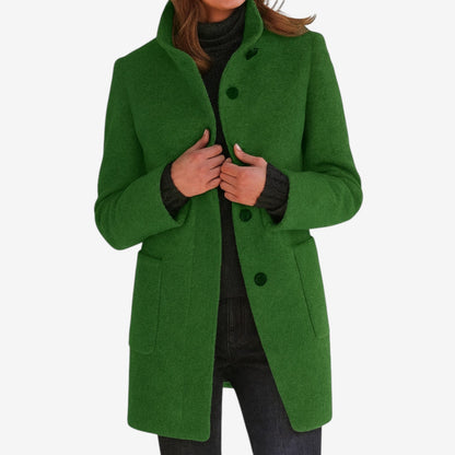 Long elegant button-up coat for women | Estrelia -9
