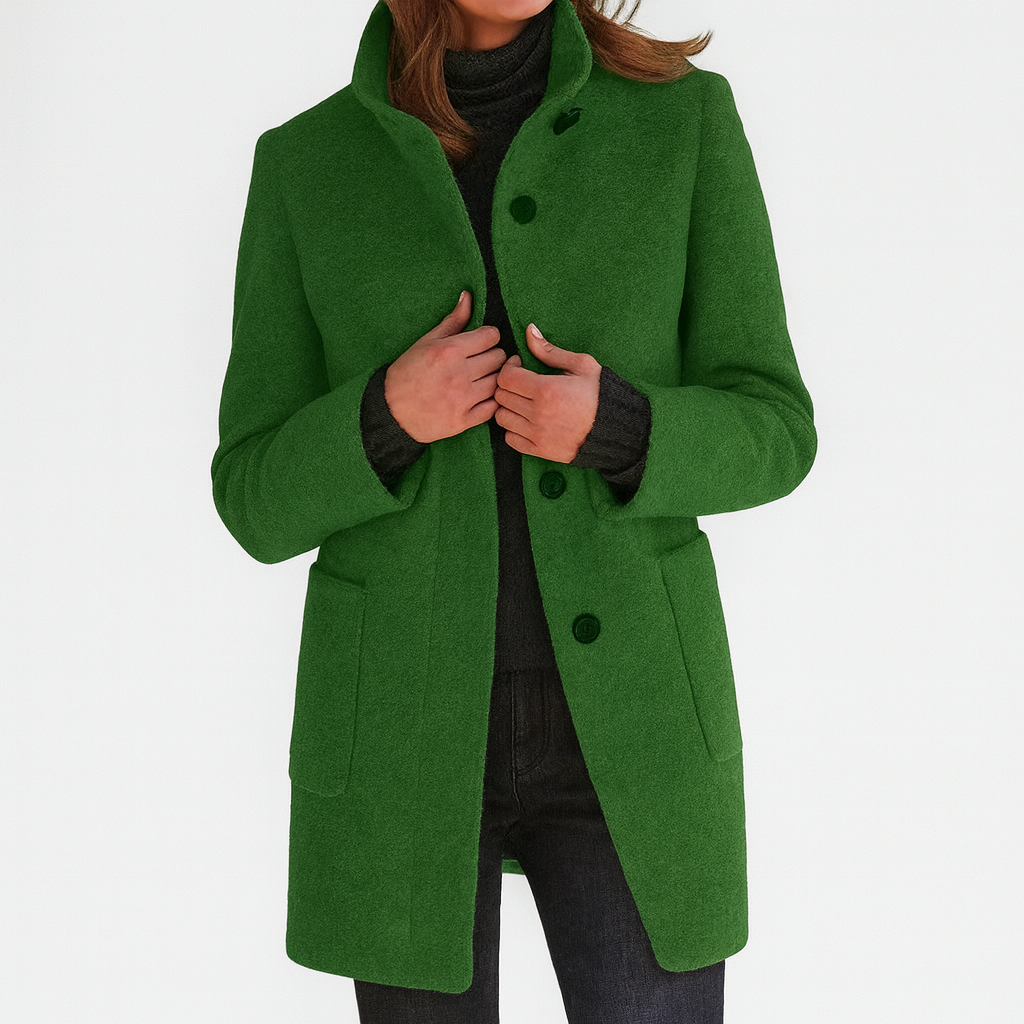 Long elegant button-up coat for women | Lucy -5