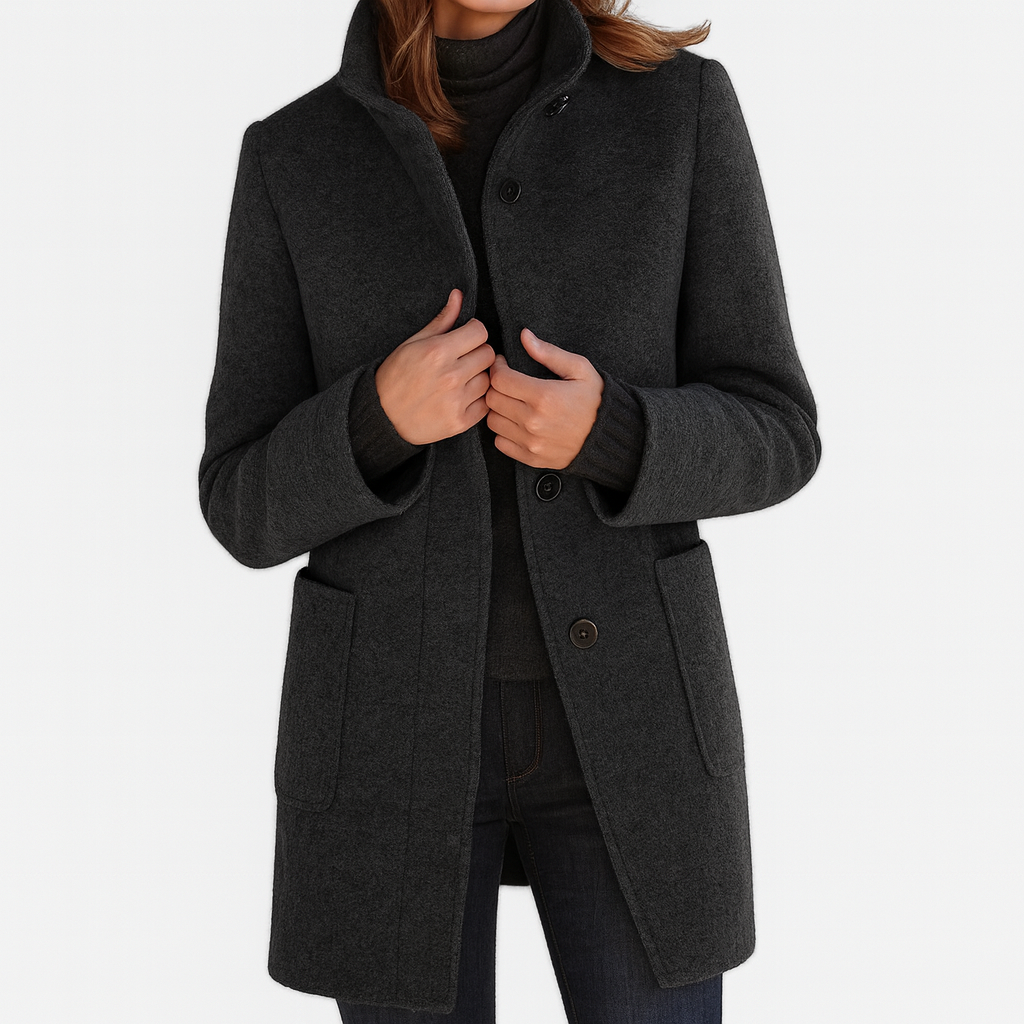 Elegant collar top coat for women | Elora -7