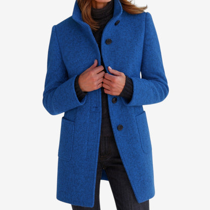 Long elegant button-up coat for women | Estrelia -2