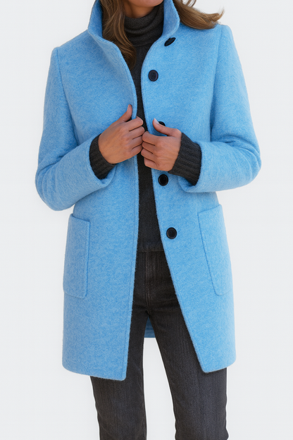 Long elegant button-up coat for women | Lucy -11