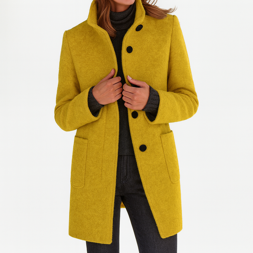 Long elegant button-up coat for women | Lucy -12