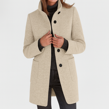 Long elegant button-up coat for women | Lucy -10