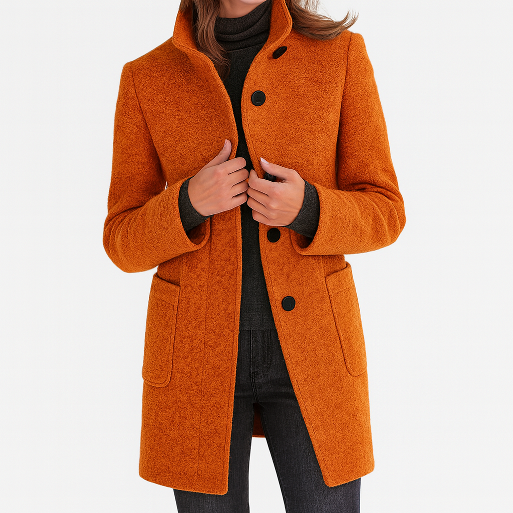 Long elegant button-up coat for women | Lucy -9