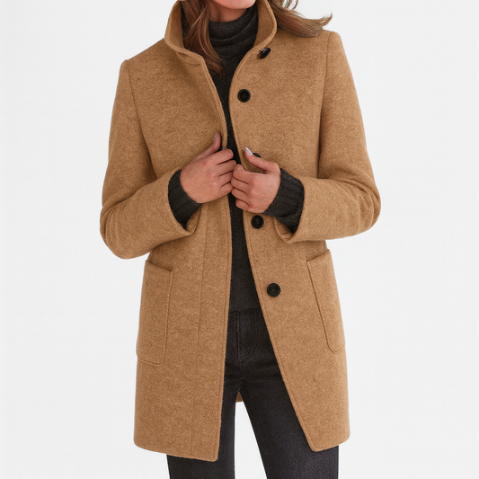 Elegant collar top coat for women | Elora -1