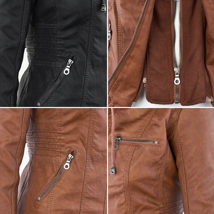 Cosy soft cardigan for women | Leather elegant -17