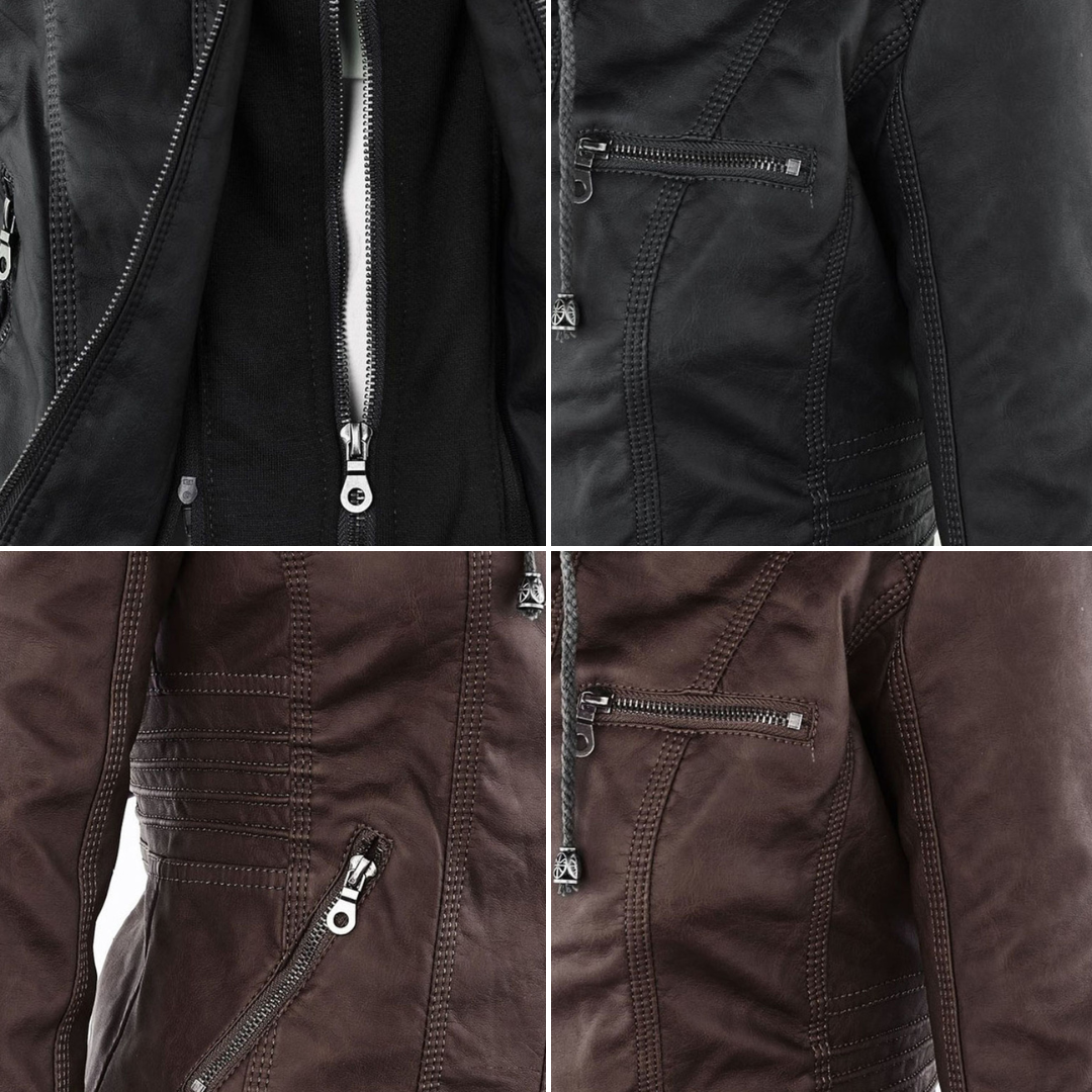 Cosy soft cardigan for women | Leather elegant -16