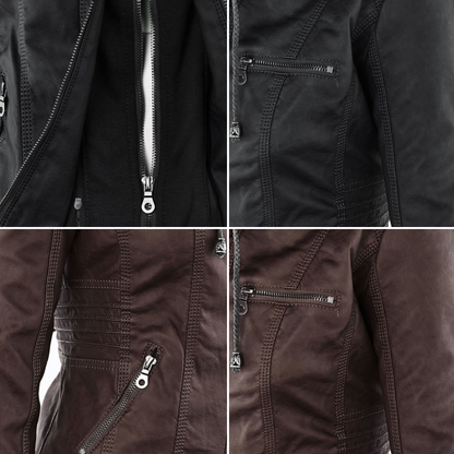 Cosy soft cardigan for women | Leather elegant -16