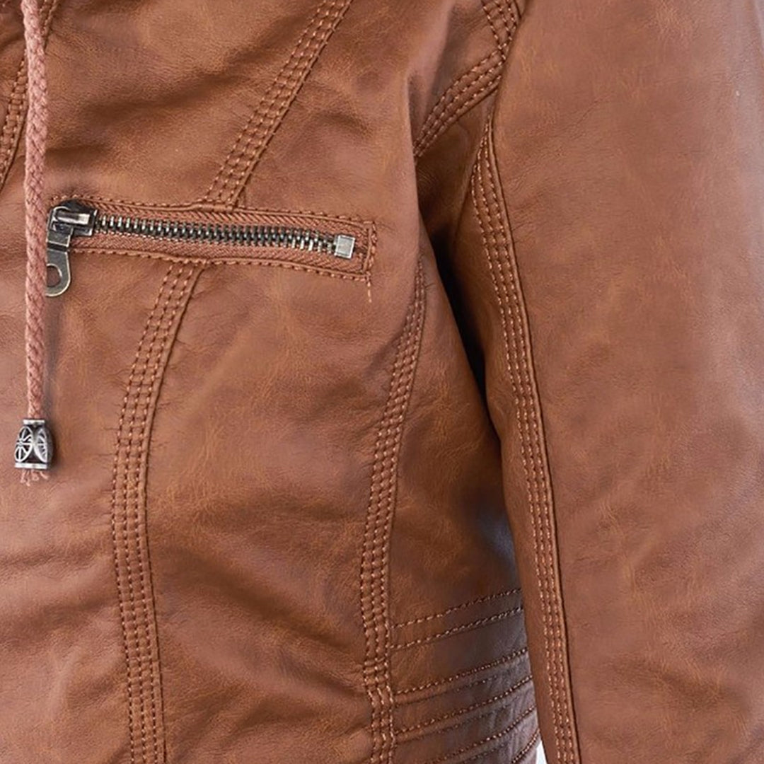 Cosy soft cardigan for women | Leather elegant -8