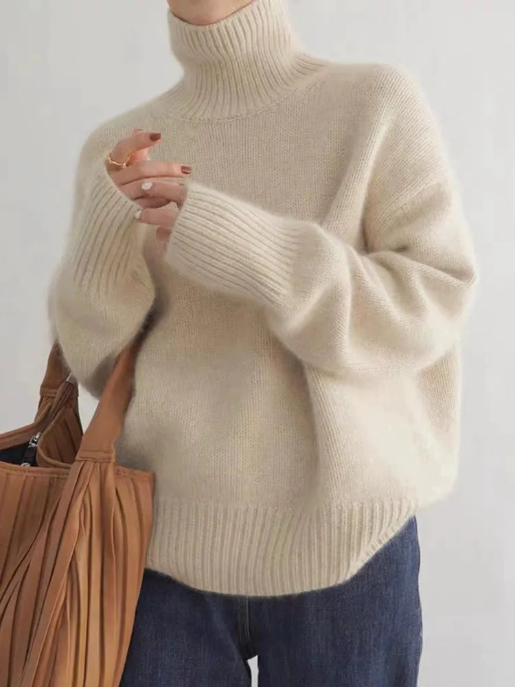 High collar sweater for women | Isaline -3