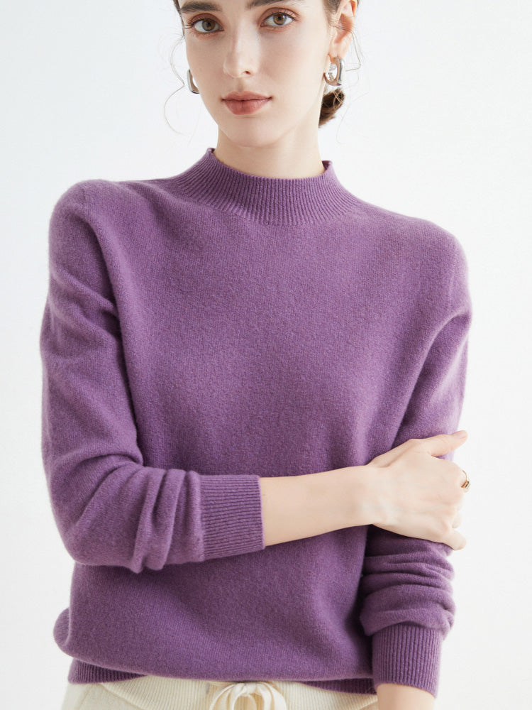 Turtleneck elegant cashmere sweater for women | Olenna -7