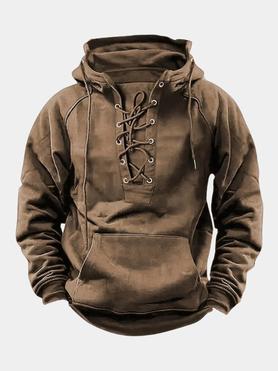 Classic retro sweatshirt for men | With comfortable hood -1