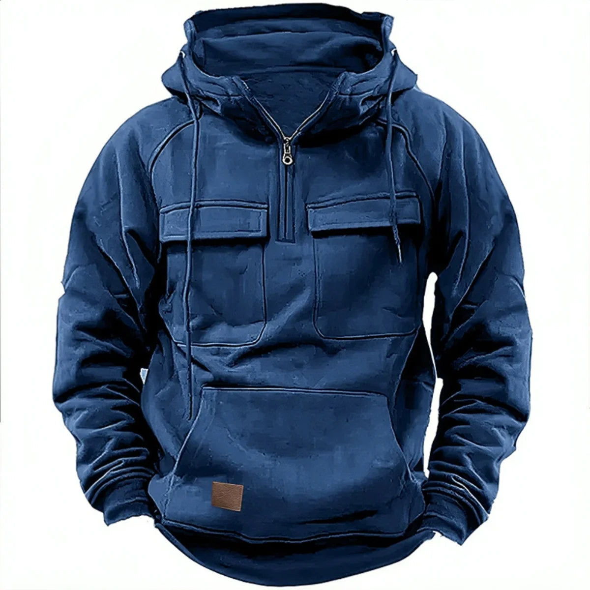 Utility quarter-zip cargo pockets hoodie for men | Ardent -1
