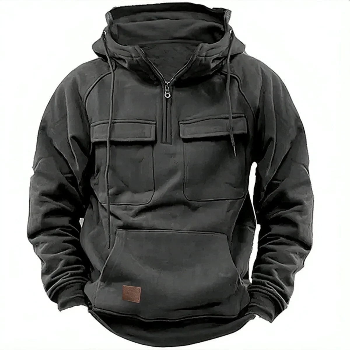 Utility quarter-zip cargo pockets hoodie for men | Ardent -4