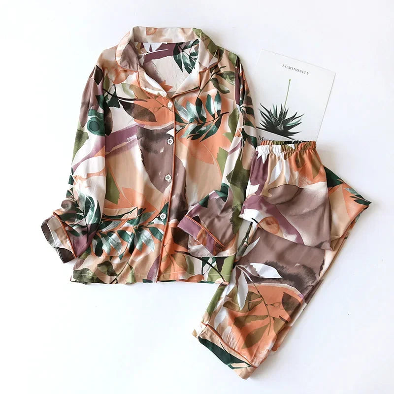 Luxurious pyjamas long-sleeve set for women | Priscilla -3
