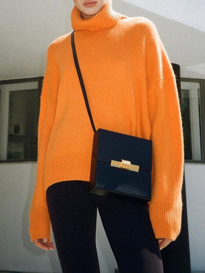 Oversized high collar sweater for women | Sabine -6