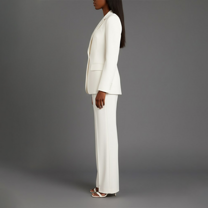 Tailored long slim pants set blazer for women | Adeline -3