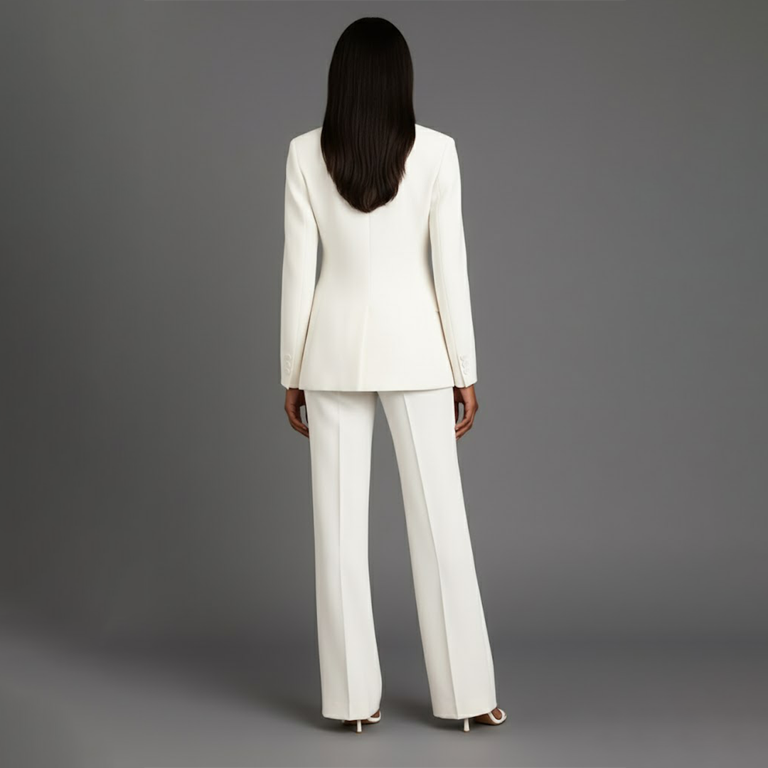 Tailored long slim pants set blazer for women | Adeline -2