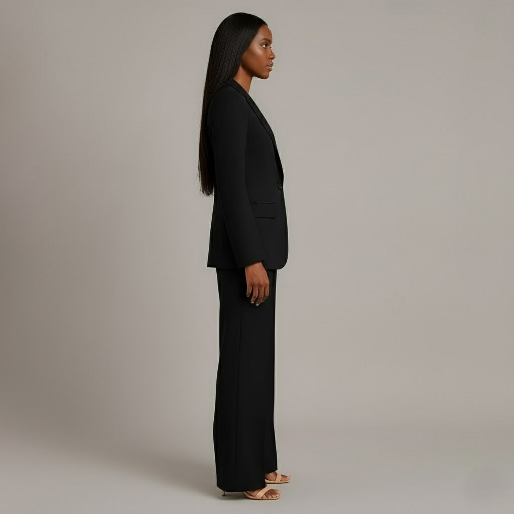 Tailored long slim pants set blazer for women | Adeline -5
