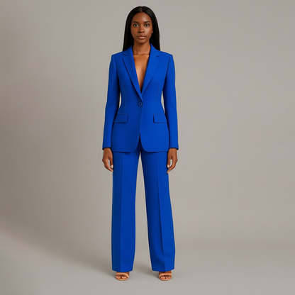 Tailored long slim pants set blazer for women | Adeline -10