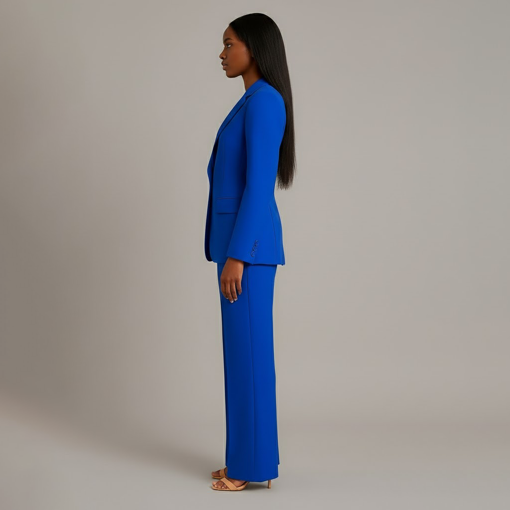 Tailored long slim pants set blazer for women | Adeline -11