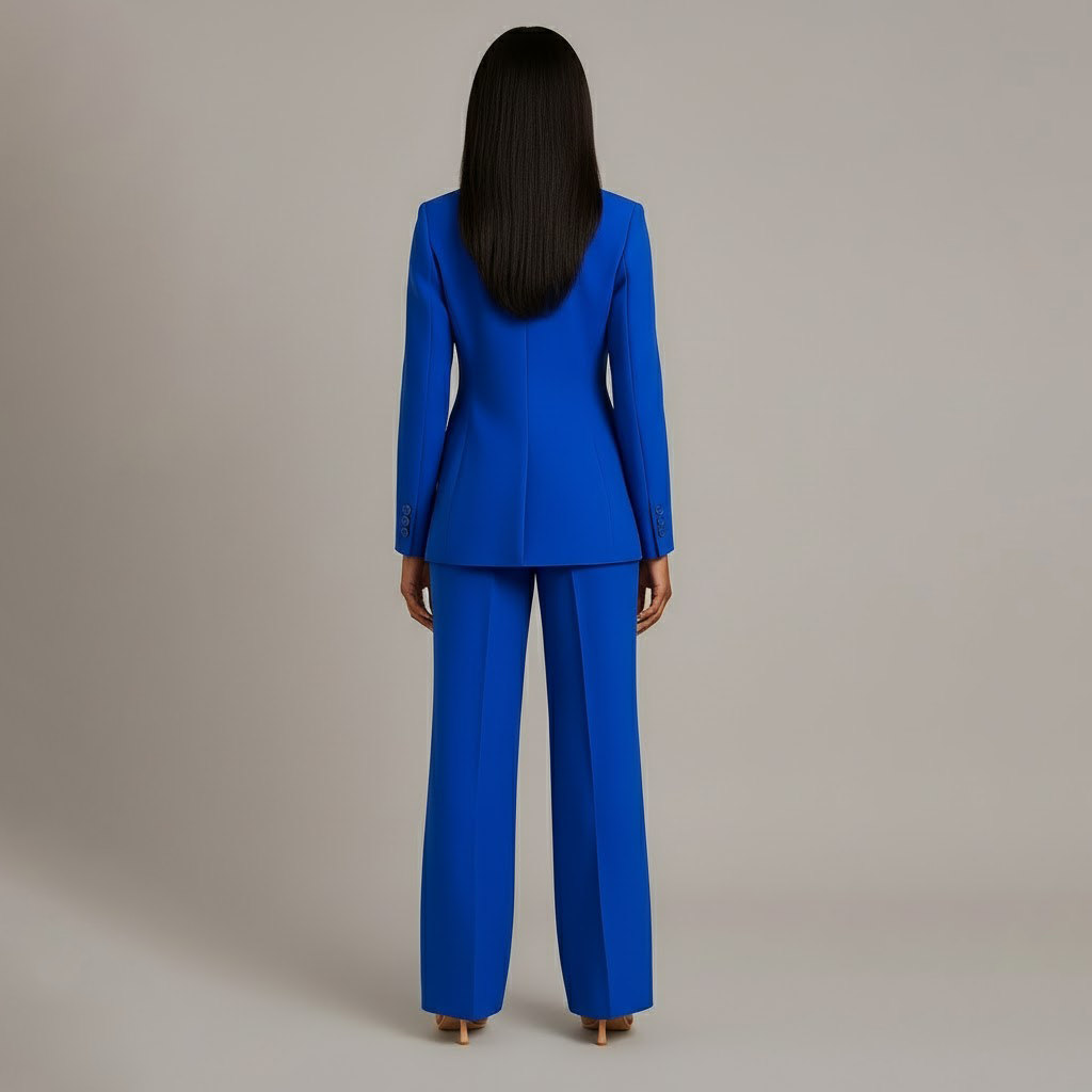 Tailored long slim pants set blazer for women | Adeline -12